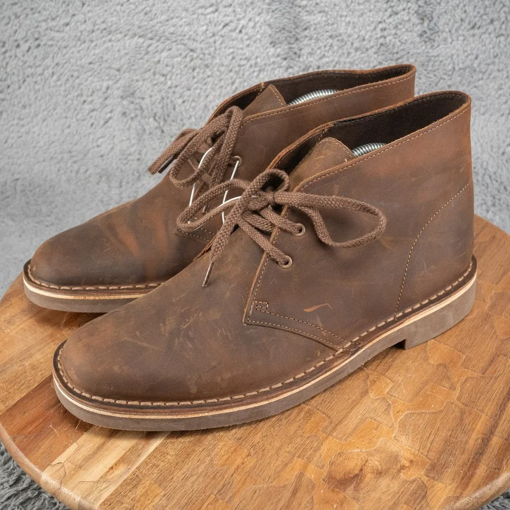 Clarks Originals Bushacre 2 Beeswax Brown Mens 8.5 Leather Chukka‎ Boots 82286